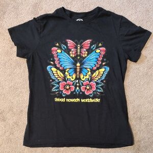 ⭐2 For $5⭐ Inked nomads Butterfly Tee, Size XL
